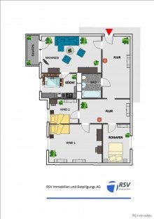 Wohnfl�che 88,72 qm, 4 Zimmer JobCenter geeignet ab 6 Person - ruhig + g�nstig - 4-Zi. 89 m� - sofort verf�gbar -