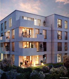 Ansicht bei Nacht 1 Ein Traum wird wahr - m�blierte Neubau-Wohnung ab sofort f�r 47qm 2-Zi. am Schweriner See