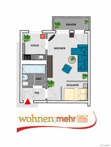 34,38 qm, 1 Zi. JobCenter geeignete 1-Zi. 35m� - sofort verf�gbar - Fitnesstudio kostenlos inklusive